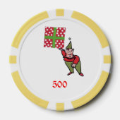 Elf w Polka Dot Gift geel 500 gestreepte pokerchip (Voorkant)