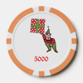 Elf w Polka Dot Gift sinaasappel 5000 streep poker Poker Chips (Voorkant)