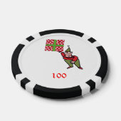 Elf w Polka Dot Gift zwart 100 gestreepte pokerchi Poker Chips (Enkel)