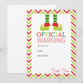 Elf Warning Letter van Santa Claus Kaart (Voorkant / Achterkant)