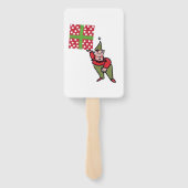 Elf With Polka Dot Gift rectangle hand fans Handwaaier (Achterkant)