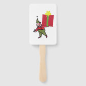 Elf With Red Box rectangle hand fans Handwaaier (Achterkant)