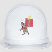 Elf With Red Box snow globe (Avant)