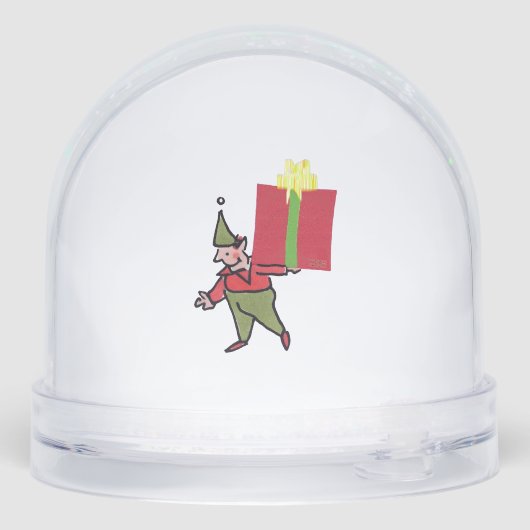 Elf With Red Box snow globe (Arrière)