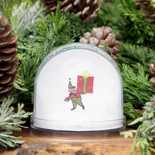 Elf With Red Box snow globe (Hiver)