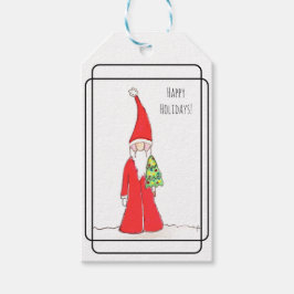 Elf with Tree Cadeaulabel