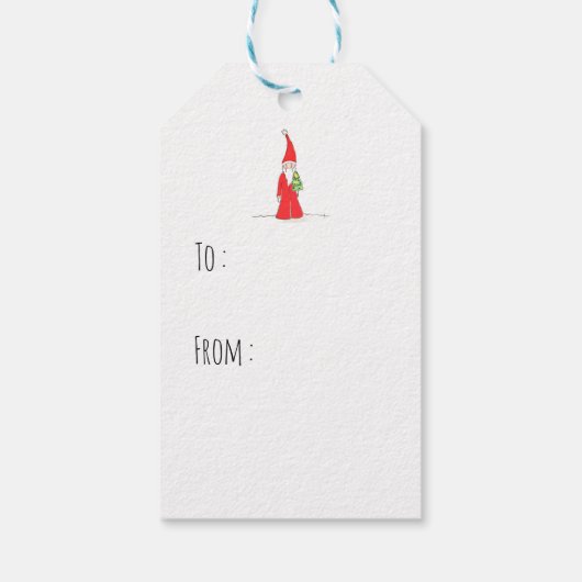 Elf with Tree Cadeaulabel (Achterkant)