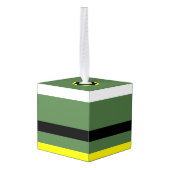 Elf Wooden Cube Christmas Ornament (Achter hoekig)