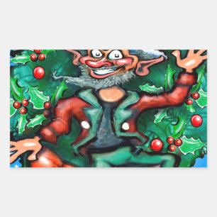 Elf Wreath Rechthoekige Sticker