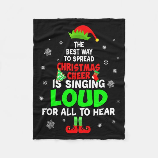 Elf Xmas The Way To Spread Christmas Cheer Men Wom Fleece Deken (Voorkant)
