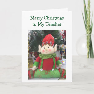 ELF ZEGT "VROLIJK KERSTFEEST VOOR MIJN LERAAR" FEESTDAGEN KAART