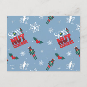 Elf "Zoon van een Notenkraker" Winterpatroon Feestdagenkaart