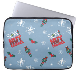 Elf "Zoon van een notenkraker" Winterpatroon Laptop Sleeve