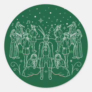 ELFDE DAG VAN KERSTMIS / Kerststickers Ronde Sticker