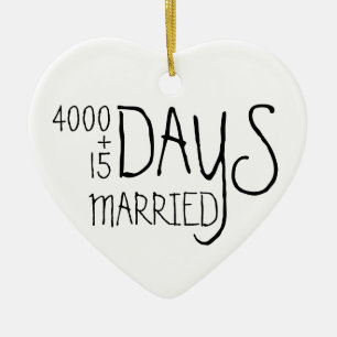 Elfde verjaardag 11 jaar echtgenote keramisch ornament