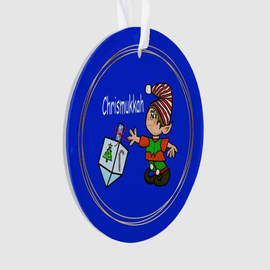 Elfe avec l'ornement Dreidel Chrismukkah (devant)