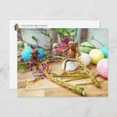 Elfe de maïs avec bâton de Pâques Carte postale de (Devant / Derrière)
