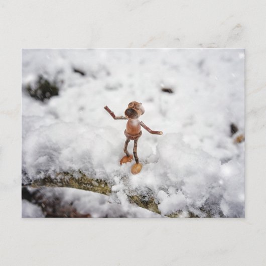 Elfe de maïs mangeant de la neige - carte postale (Devant)