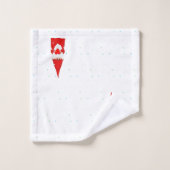 Elfe de Noël avec coeur sur blanc (Gant de toilette)