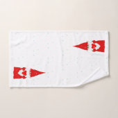 Elfe de Noël avec coeur sur blanc (Serviette à main)