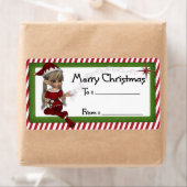 Elfe de Noël D1 :: Imaginaire Étiquette cadeau de  (En situation)