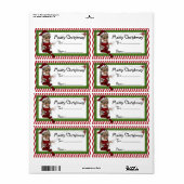 Elfe de Noël D1 :: Imaginaire Étiquette cadeau de  (Feuille entière)