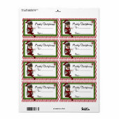 Elfe de Noël D3 :: Imaginaire Étiquette cadeau de (Feuille entière)