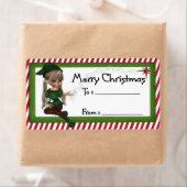 Elfe de Noël D4 :: Imaginaire Étiquette cadeau de  (En situation)