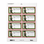 Elfe de Noël D4 :: Imaginaire Étiquette cadeau de  (Feuille entière)