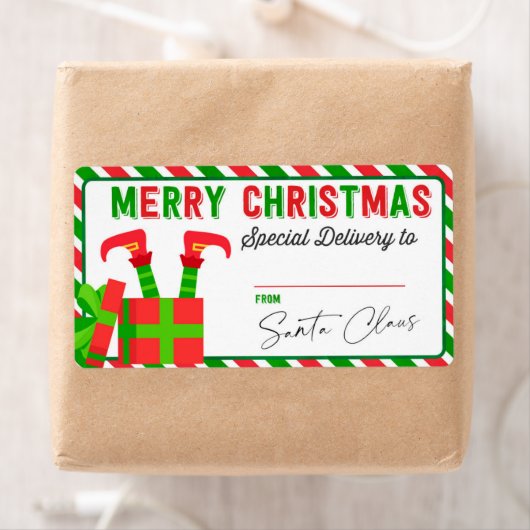 Elfe de Noël de Père Noël Sticker cadeau (En situation)