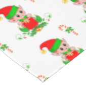 Elfe de Noël et Sucre de canne sur nappes blanches (Angle)