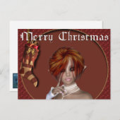 Elfe de Noël - Redhead Design1 - Carte postale Ima (Devant / Derrière)