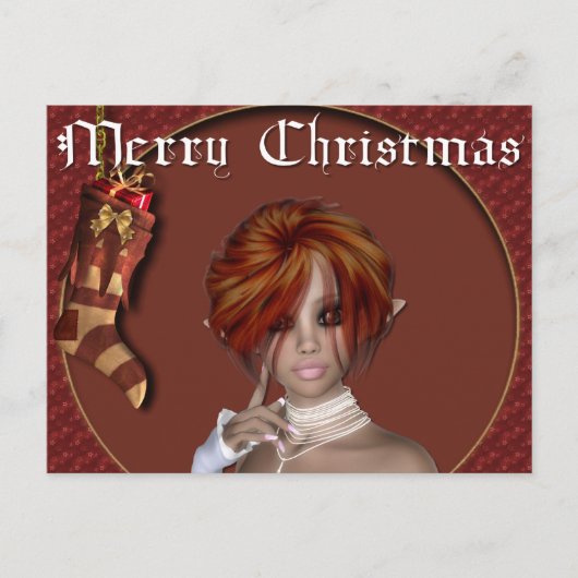Elfe de Noël - Redhead Design1 - Carte postale Ima (Devant)