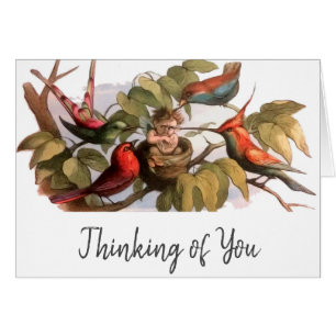 Elfe des bois dans le nid : Antique Oiseau Sprite 