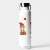 Elfe magique mignonne avec cadeau sur bouteille d' (Avant)