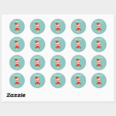 Elfe mignon et texte fait maison Autocollant rond (Feuille)