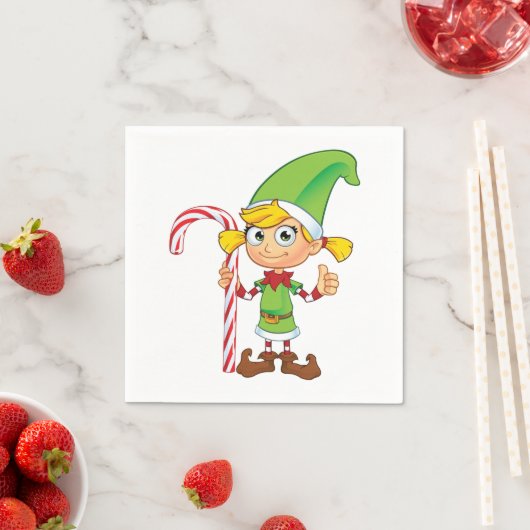 Elfe Verte Fille avec serviettes en papier Sucre d (En situation)