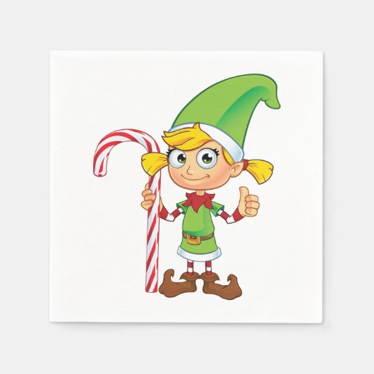 Elfe Verte Fille avec serviettes en papier Sucre d (Devant)