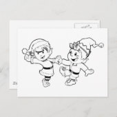 Elfen kerstdansen feestdagenkaart (Voorkant / Achterkant)