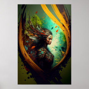 Elfen Ranger Fantasy Poster D&D Kunst 3