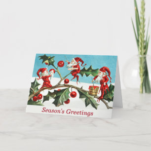  Elfen Verf Holly Berries Kerst Kaart