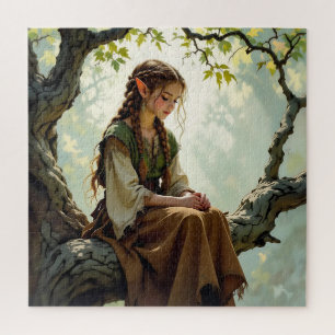 Elfenmeisje in vintage jurk legpuzzel
