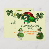 ELFENMUTS MET KLAVEREN ST. PATRICKS DAG FEESTJE KAART (Voorkant / Achterkant)