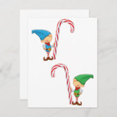 Elfes avec Sucres de canne Invitations (Devant / Derrière)