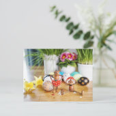 Elfes de maïs avec oeufs de Pâques Carte postale d (Debout devant)