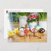 Elfes de maïs avec oeufs de Pâques Carte postale d (Devant / Derrière)