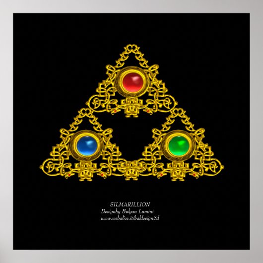 ELFIC TALISMAN / GOLD TRIANGEMENT MET GEMSTONES POSTER (Voorkant)