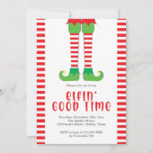 Elfin Good Time Elf Legs Kerstfeest Kaart (Voorkant)