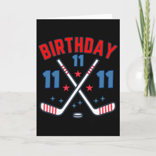 Elfjarige verjaardagsfeestje ijshockey jongen leef kaart