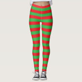 Elfn Cute Striped Kerstmis Leggings (Voorkant)